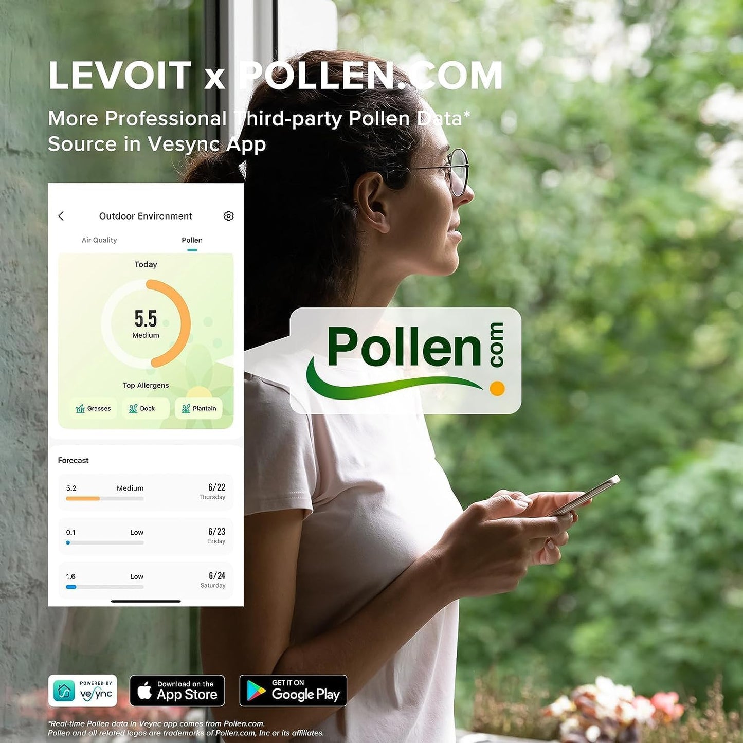LEVOIT Air Purifiers Large Room Home Up to 1980 Ft², Smart WiFi and Auto Mode with Alexa Control, True HEPA Filter for Pet Allergies, Smoke, Dust, Air Quality Monitor with 4 Colors, Core 400S White