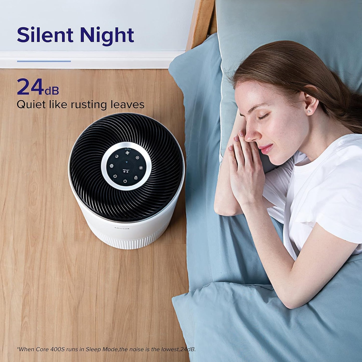 LEVOIT Air Purifiers Large Room Home Up to 1980 Ft², Smart WiFi and Auto Mode with Alexa Control, True HEPA Filter for Pet Allergies, Smoke, Dust, Air Quality Monitor with 4 Colors, Core 400S White