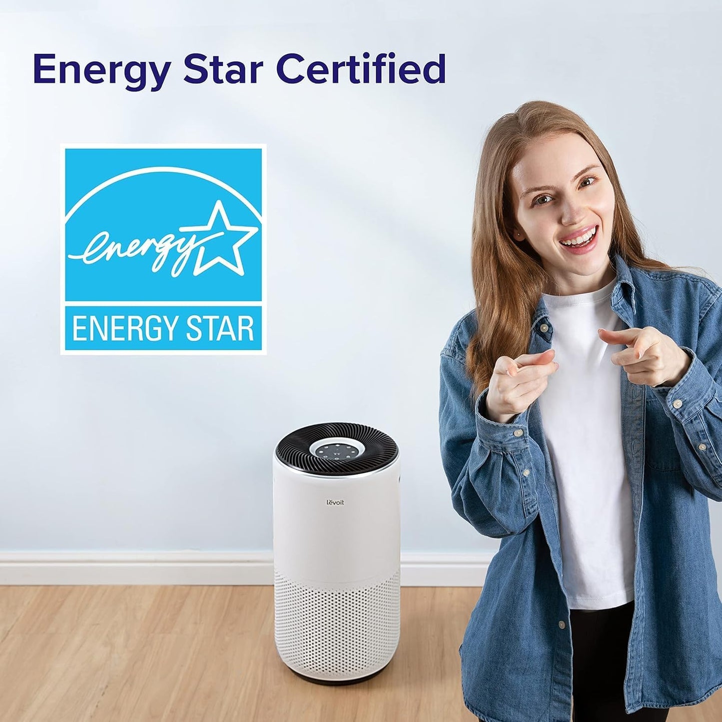 LEVOIT Air Purifiers Large Room Home Up to 1980 Ft², Smart WiFi and Auto Mode with Alexa Control, True HEPA Filter for Pet Allergies, Smoke, Dust, Air Quality Monitor with 4 Colors, Core 400S White