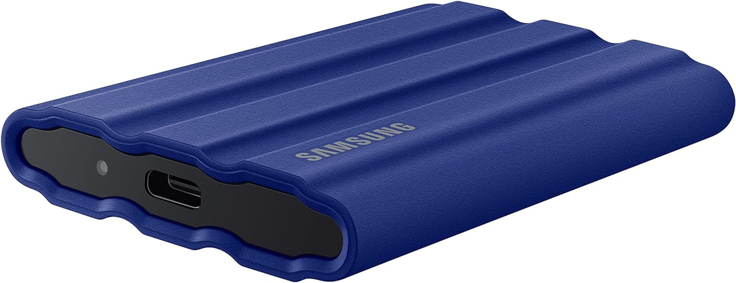 SAMSUNG T7 Shield 2TB, Portable SSD, up to 1050MB/s, USB 3.2 Gen2, Rugged, IP65 Rated, for Photographers, Content Creators and Gaming, External Solid State Drive (MU-PE2T0R/AM, 2022), Blue