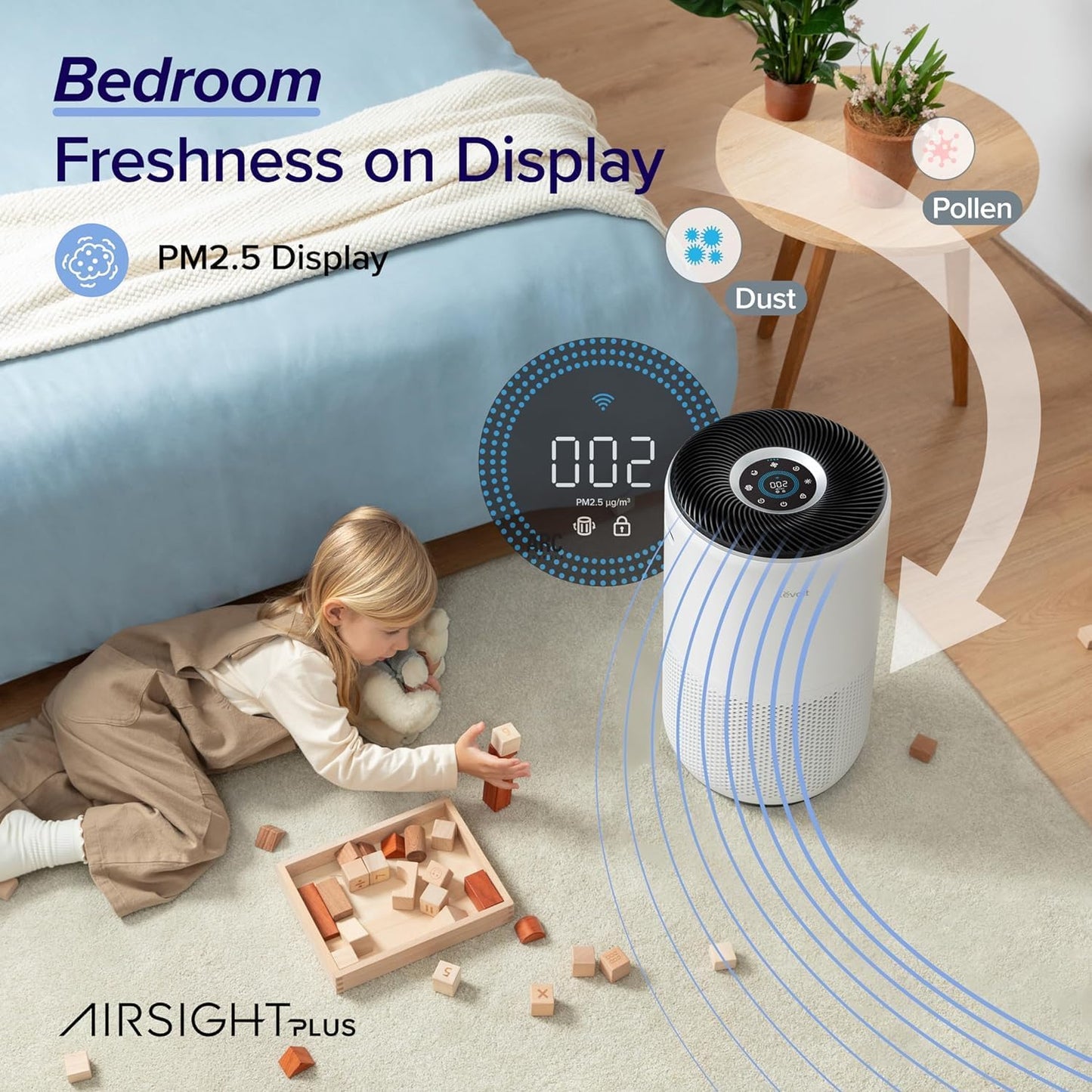 LEVOIT Air Purifiers Large Room Home Up to 1980 Ft², Smart WiFi and Auto Mode with Alexa Control, True HEPA Filter for Pet Allergies, Smoke, Dust, Air Quality Monitor with 4 Colors, Core 400S White