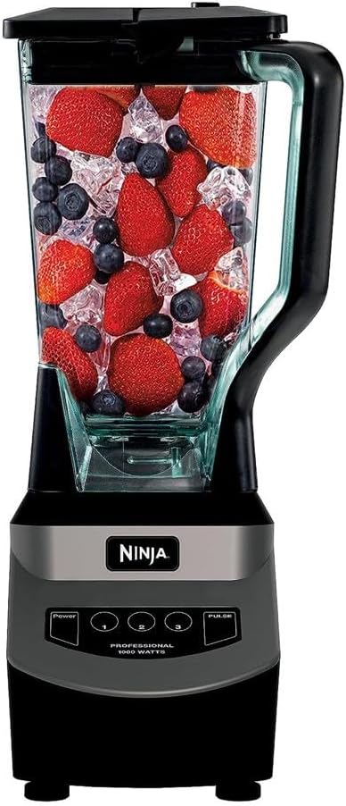 Ninja NJ601AMZ Professional Blender with 1000-Watt Motor & 72 oz Dishwasher-Safe Total Crushing Pitcher for Smoothies, Shakes & Frozen Drinks, Black