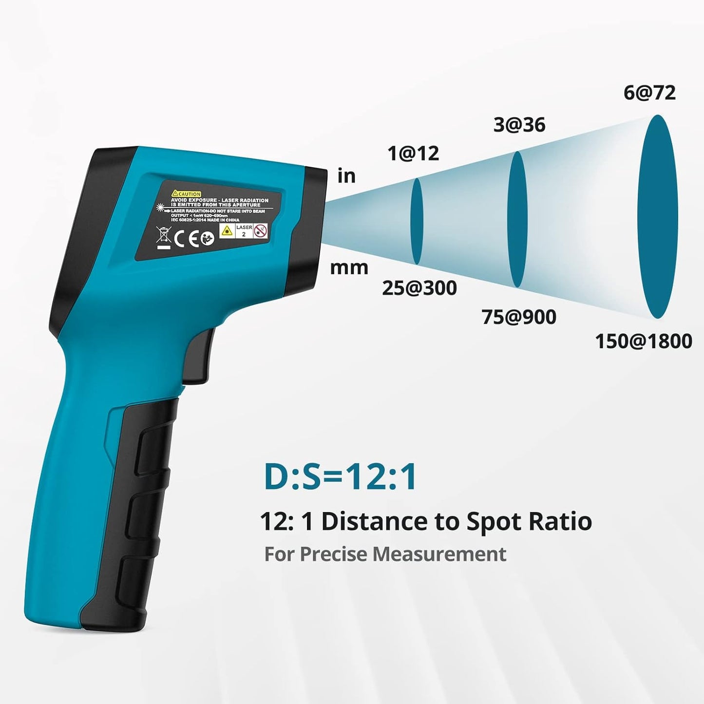 Tilswall Infrared Thermometer(Not for Human), Non-Contact Temperature Gun -58℉~1112℉(-50℃~600℃) with Color LCD Display, High/Low Temp Alarm, Digital Laser Thermometer Gun for Cooking/Freezer/Industry