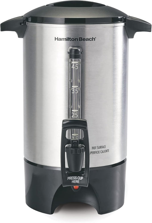 Hamilton Beach 40519C 45 Cup Coffee Urn and Hot Beverage Dispenser, Silver