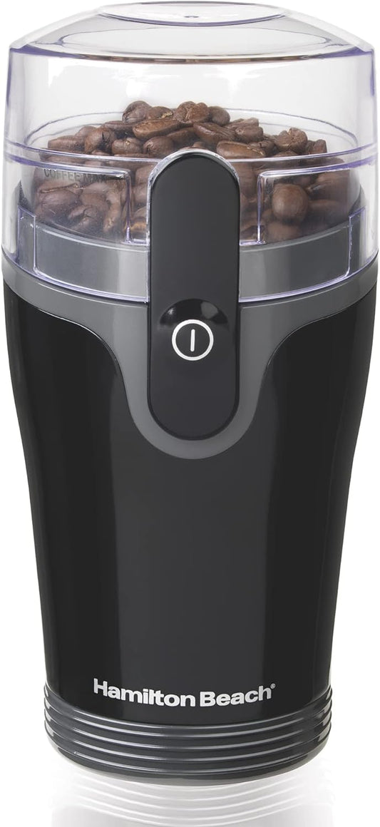 Hamilton Beach Fresh Grind Electric Coffee Grinder for Beans, Spices and More, Stainless Steel Blades, Removable Chamber, Makes up to 12 Cups, Black