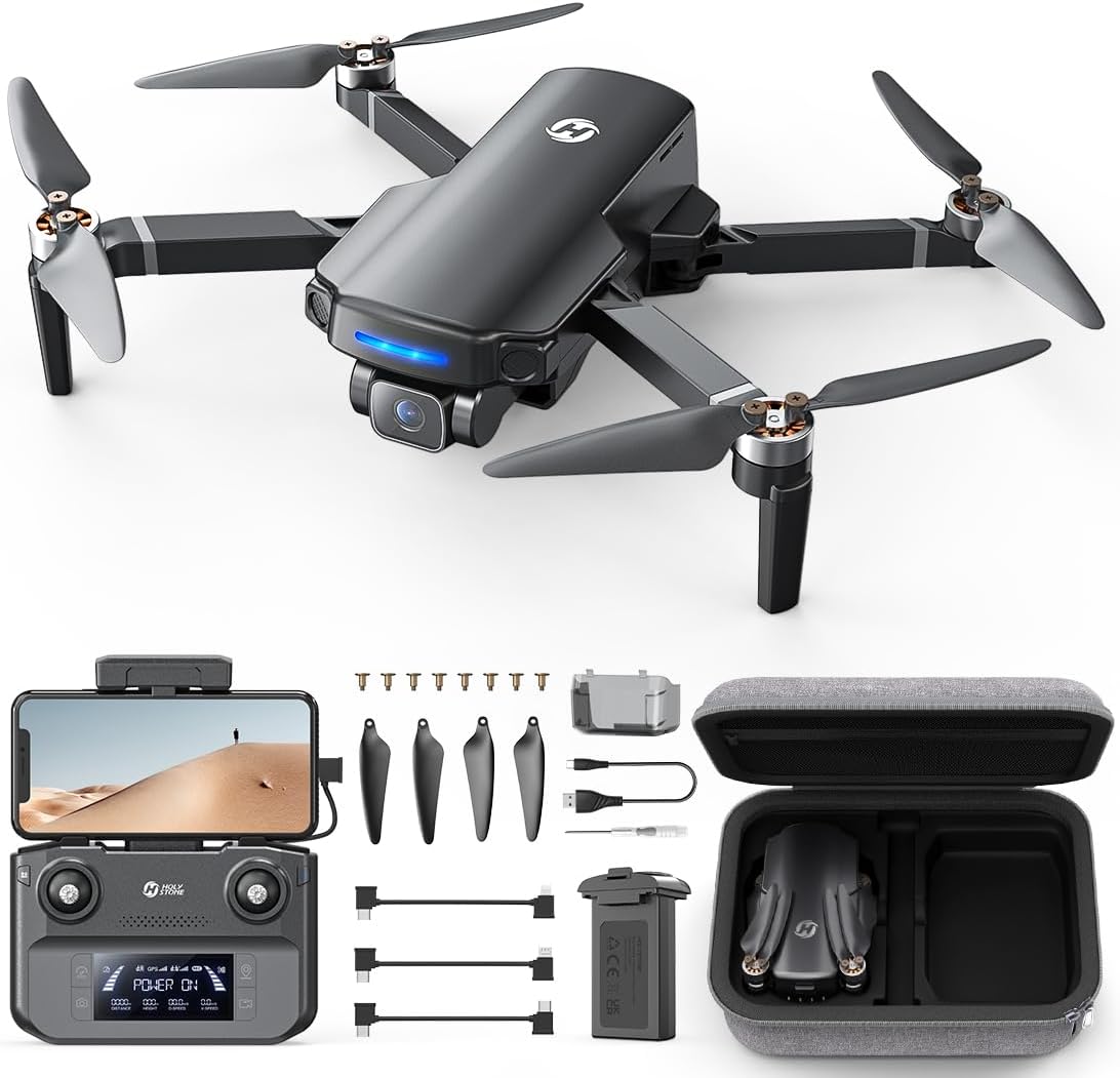 Holy Stone GPS Drone for Adults Beginner with 4K UHD Camera ; HS360S 249g Foldable FPV RC Quadcopter with 10000 Feet Control Range, Brushless Motor, Follow Me, Smart Return Home, 5G Transmission