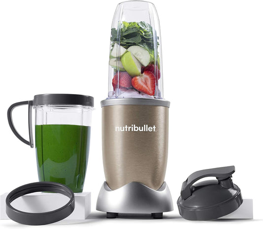 NutriBullet PRO 900 Series Nutrient Extractor, Blender & Mixer (9 Piece Set), Champagne