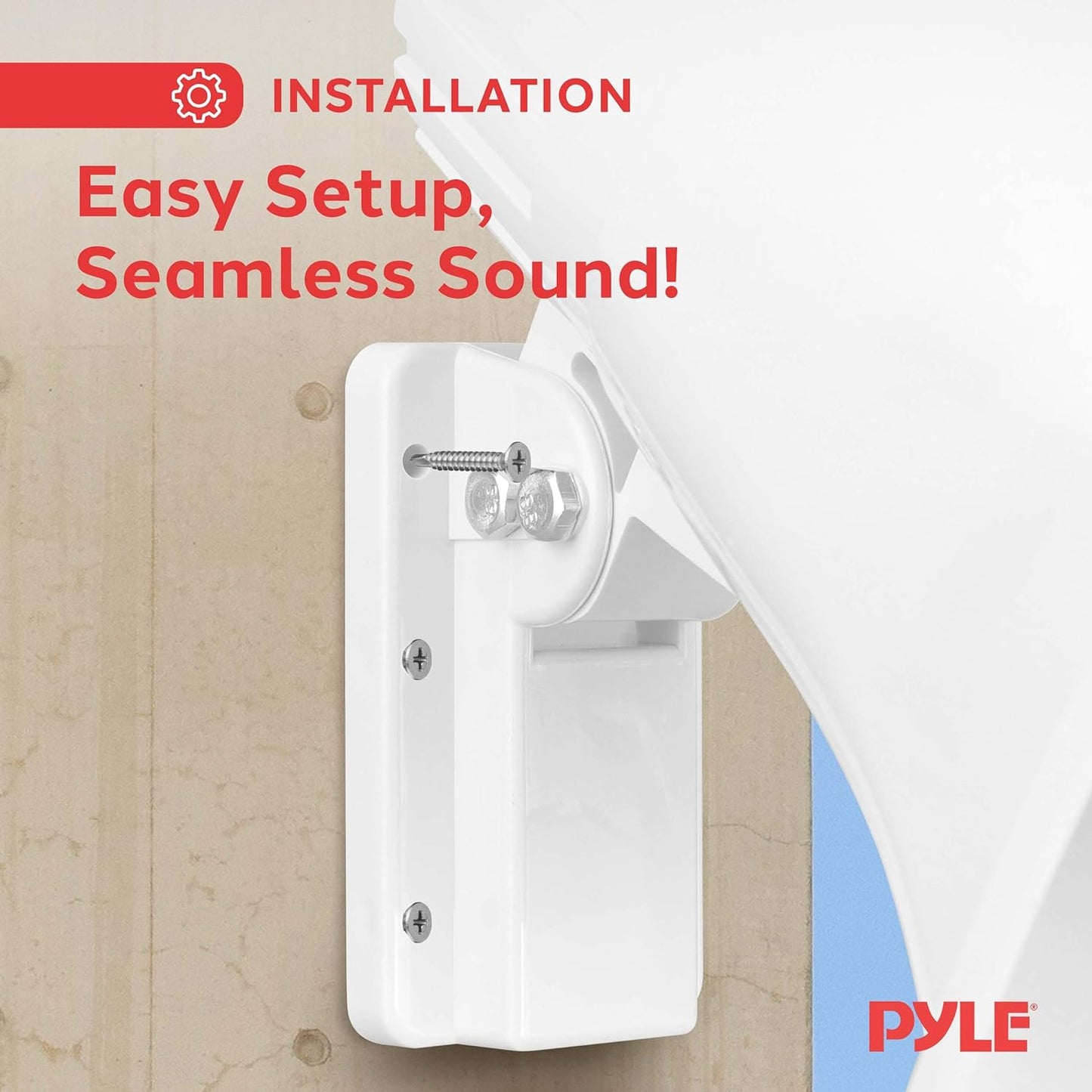 Pyle Indoor/Outdoor PA Horn Speaker - 8” Portable PA Speaker with 8 Ohms Impedance & 65 Watts Peak Power - Mounting Bracket & Hardware Included PHSP5, White