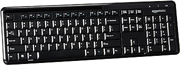 Amazon Basics Wireless Computer Keyboard and Mouse Combo - Quiet and Compact - US Layout (QWERTY)