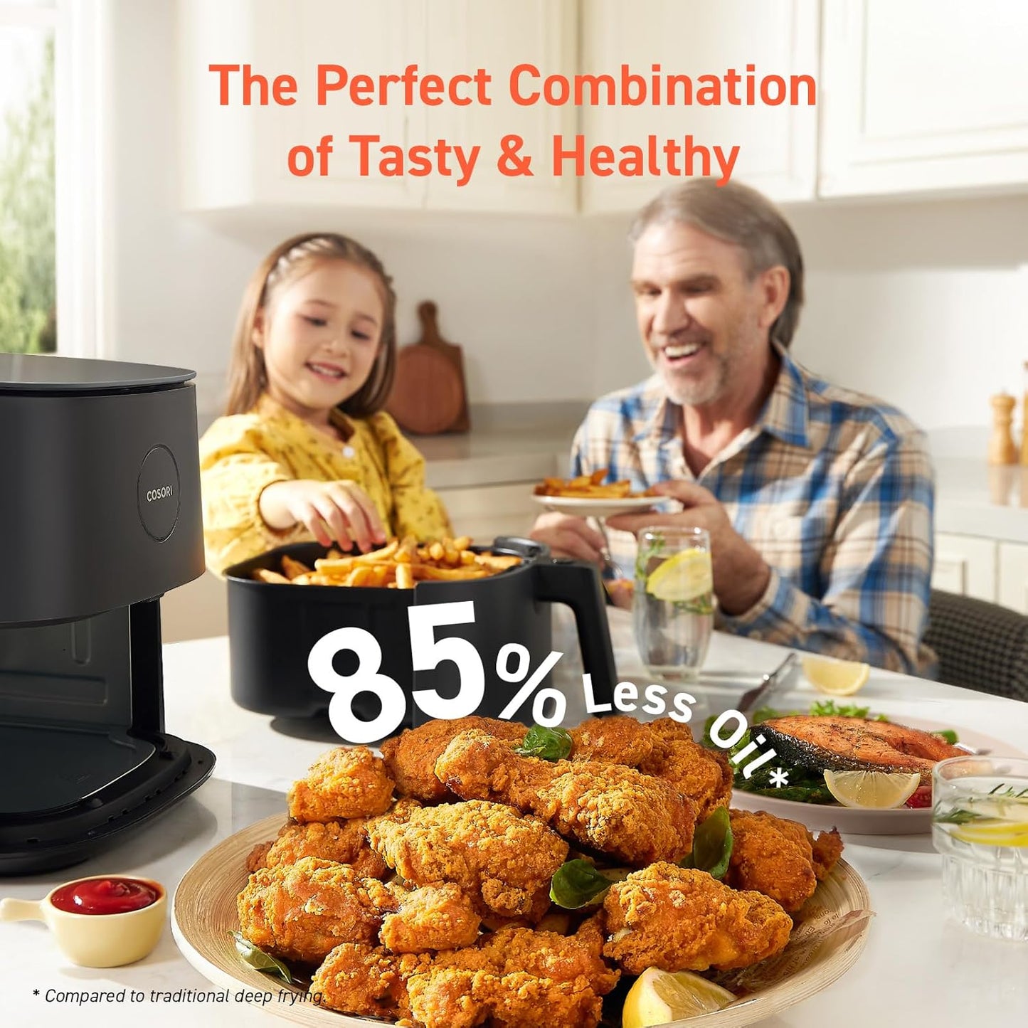 COSORI Air Fryer 5Qt(4.7L), 9-In-1 Less Oil Airfryer Oven, UP to 450℉, Quiet Operation, 30 Exclusive Recipes, Nonstick Basket, Compact, Dishwasher Safe