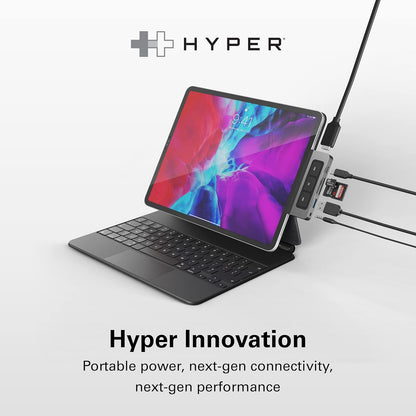 HyperDrive 6-in-1 USB-C Hub with Media Shortcut Buttons for iPad
