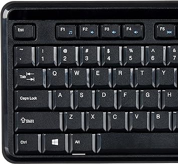 Amazon Basics Wireless Computer Keyboard and Mouse Combo - Quiet and Compact - US Layout (QWERTY)