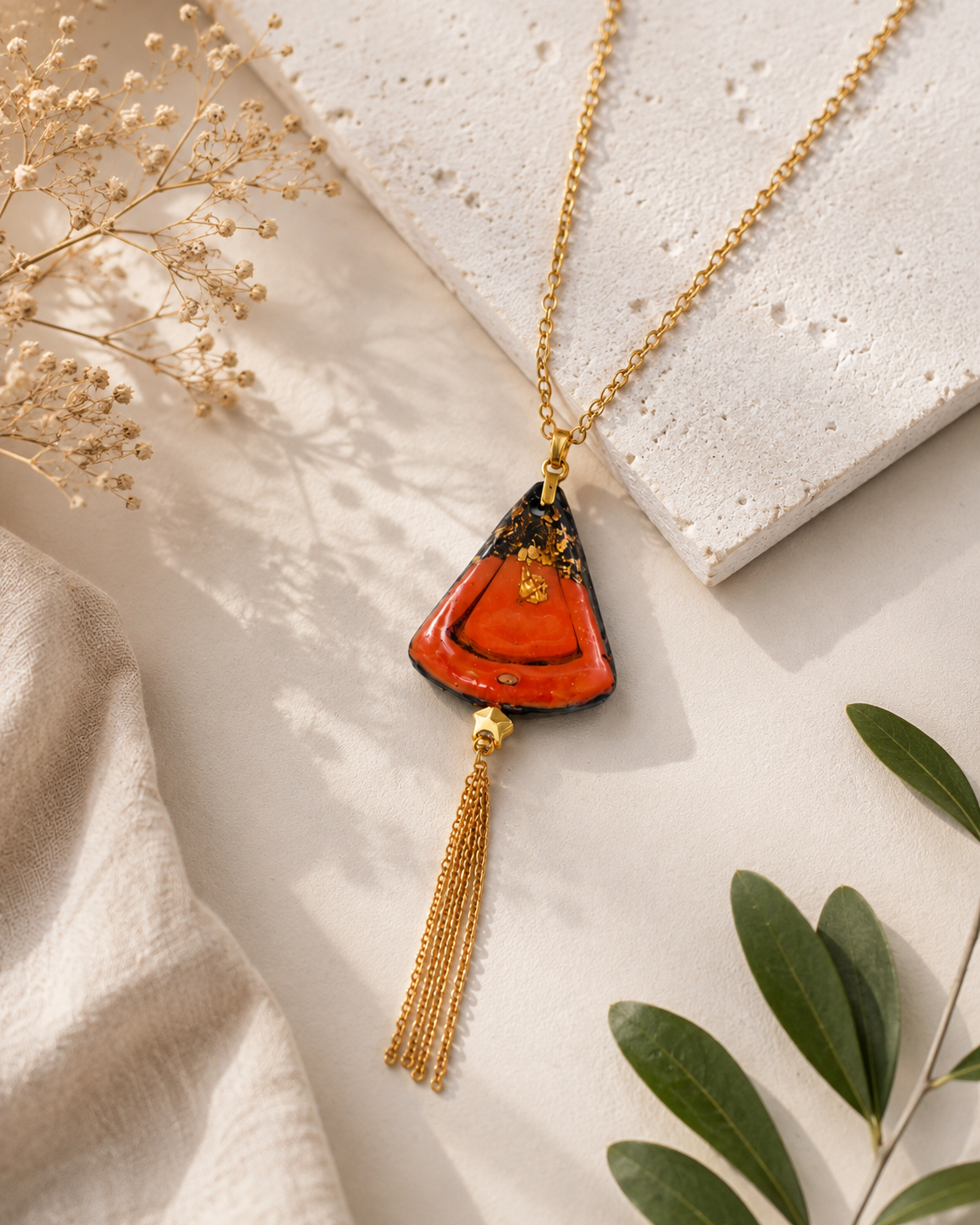 Ember Glow Tassel Pendant
