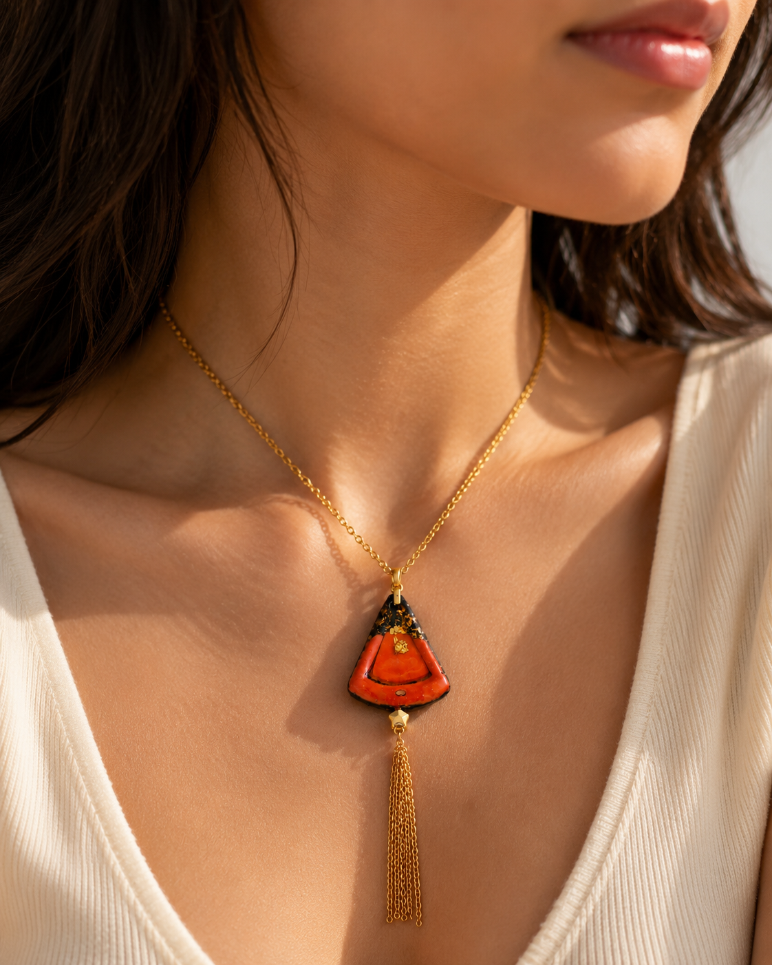 Ember Glow Tassel Pendant