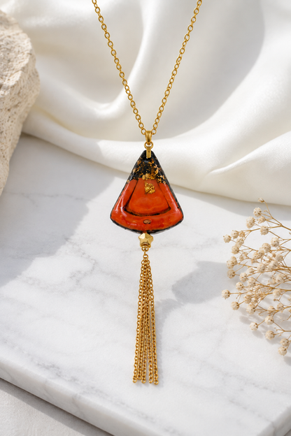Ember Glow Tassel Pendant