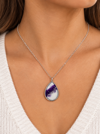 Amethyst Mist Teardrop Pendant