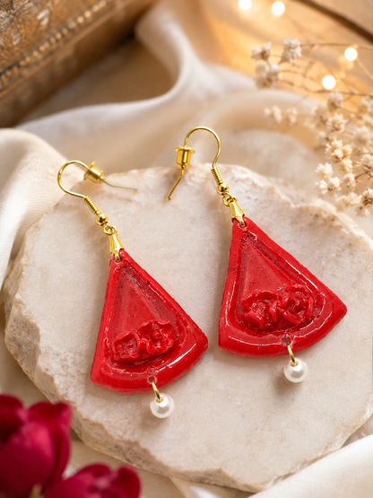 Ruby Petal Earrings