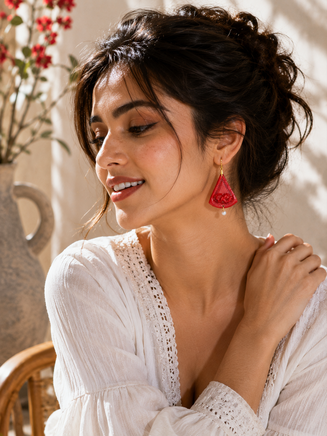Ruby Petal Earrings