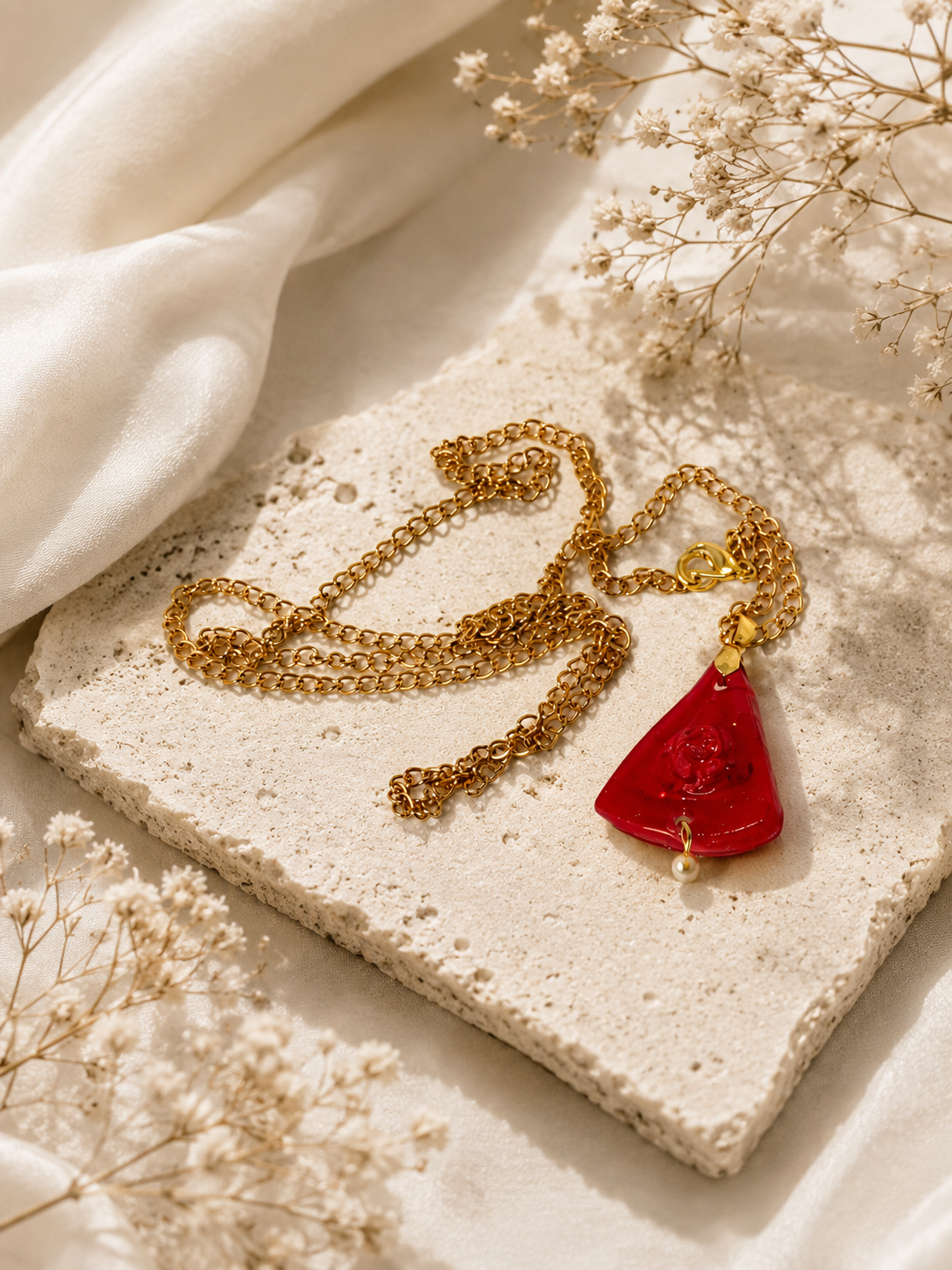 Ruby Petal Pendant