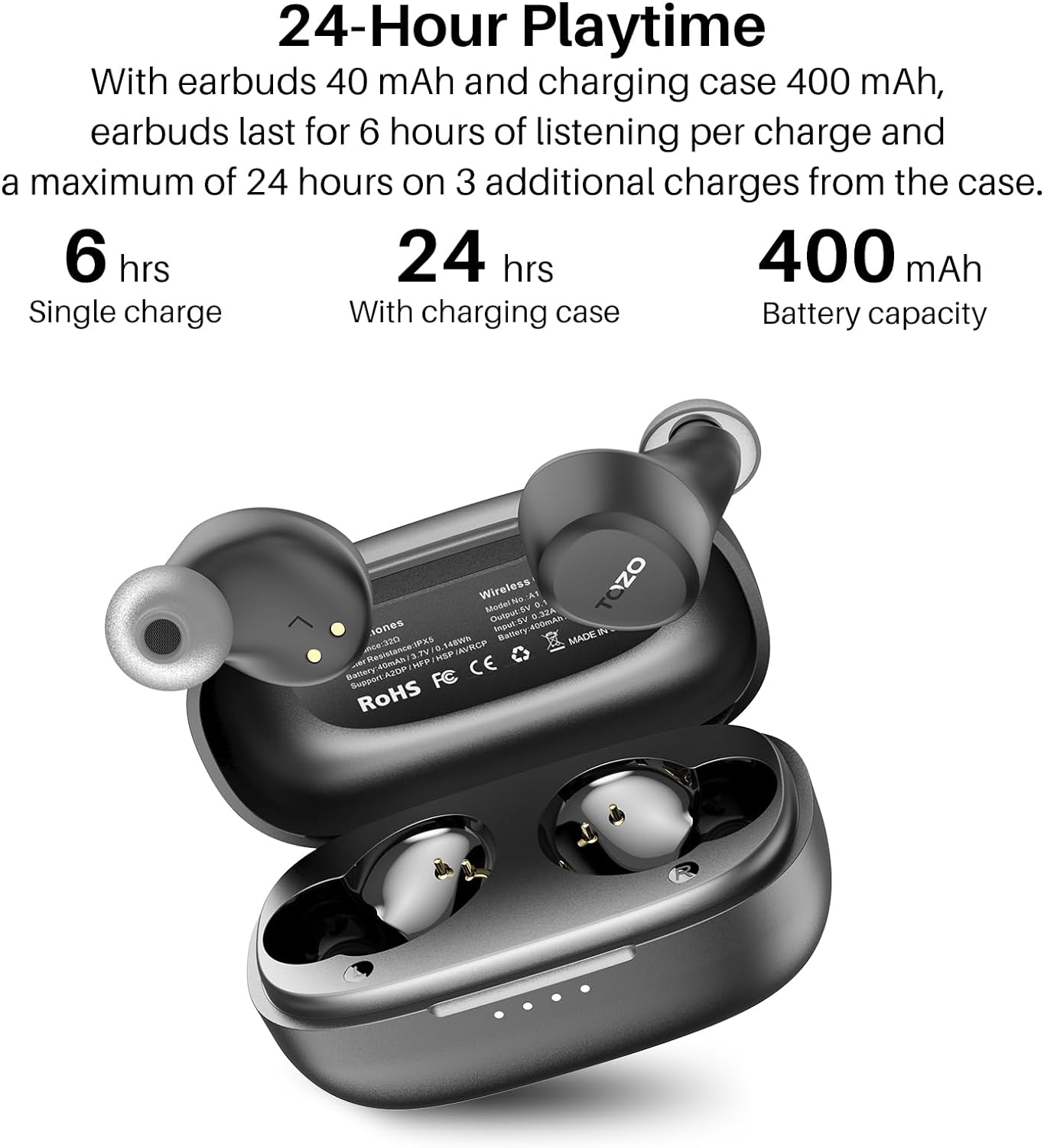 Lenovo LP5 Wireless Earbuds Bluetooth Bluetooth 5.3 - Lightweight In-Ear Headphones with Built-in Microphone, IPX5 Waterproof - Charging Case Included