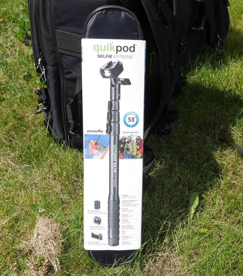 Water resistant carrying case and accessories for Digipower QuikPod Extreme selfie stick